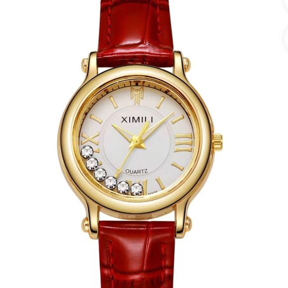 Ximili Accessories - Chopard-Styling Ladies Floating Diamonds 25mm Wristwatch